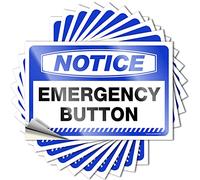 Lot de 10 autocollants amusants pour bouton d'urgence (12 x 18 cm)