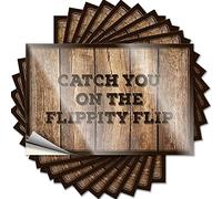 Lot de 10 autocollants amusants pour fenêtre de voiture avec inscription « Catch You On The Flippity Flip » (6 x 9 cm)
