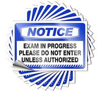 Lot de 10 autocollants amusants pour pare-chocs avec inscription « Exam in Progress Please Do Not Enter Unless Authorized » (6 x 9 cm)