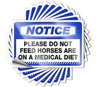 Lot de 10 autocollants amusants pour pare-chocs de voiture avec inscription « Please Do Not Feed Horses are On A Medical Diet » (6 x 9 cm)