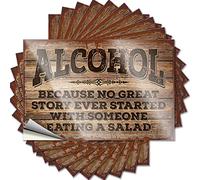 Lot de 10 autocollants amusants pour pare-chocs de voiture « Because No Great Story Ever Started with Someone Eating A Salad » - Pour adultes - 12 x 18 cm
