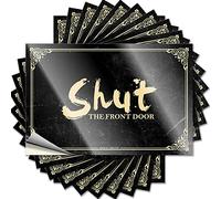 Lot de 10 autocollants amusants pour pare-chocs de voiture « Shut The Front Door » (6 x 9 cm)