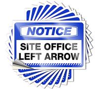 Lot de 10 autocollants amusants pour pare-chocs de voitures, avis, site, bureau, flèche gauche (12 x 18 cm)