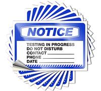 Lot de 10 autocollants amusants pour voiture avec inscription « Notice Testing in Progress Do Not Disturb » (8 x 12 cm)
