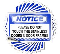 Lot de 10 autocollants amusants pour voiture avec inscription « Please Do Not Touch The Stainless Doors&Door Frames » (8 x 12 cm)
