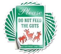 Lot de 10 autocollants amusants pour voiture avec inscription « Please Don't Feed The Goats, No Matter What They Say » - 12 x 18 cm