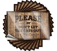 Lot de 10 autocollants amusants pour voiture avec inscription « Please Don't Let The Cats Out Or The Cops in » (12 x 18 cm)