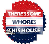 Lot de 10 autocollants amusants pour voiture avec inscription « There's Some Whores in This House » (8 x 12 cm)