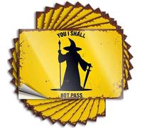 Lot de 10 autocollants amusants pour voiture avec inscription « You Shall Not Pass » (6 x 9 cm)