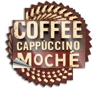Lot de 10 autocollants amusants pour voiture Exploration du monde des boissons au café (12 x 18 cm)