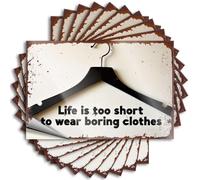 Lot de 10 autocollants amusants pour voiture « Life is Too Short to Wear Boring Clothing » pour homme (12 x 18 cm)