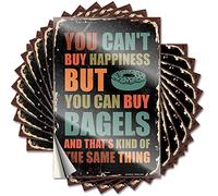 Lot de 10 autocollants amusants pour voiture « You Can't Buy Happiness But Can Bagels » (8 x 12 cm)