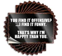 Lot de 10 autocollants amusants pour voiture « You Find It Offensive? I Find It Funny. That's Why I'm Happy Than You ». Lot de 10 autocollants pour fenêtre de voiture (6 x 9 cm)