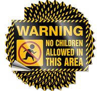 Lot de 10 autocollants amusants pour voitures avec avertissement « No Children Allowed in This Area » (6 x 9 cm)