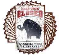Lot de 10 autocollants amusants pour voitures avec inscription « Keep Gate Closed No Matter What The Elephant Say » - Accessoires de voiture « No Stupid People » (12 x 18 cm)