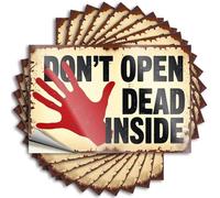Lot de 10 autocollants amusants pour voitures Dead Inside: A Warning Sign Stickers, Man Cave Decor and Accessories Family Car Stickers (12 x 18 cm)
