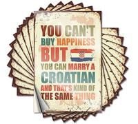 Lot de 10 autocollants amusants pour voitures « You Can't Buy Happiness But Can Marry A Croate » (6 x 9 cm)