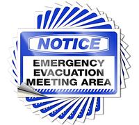 Lot de 10 autocollants amusants pour votre voiture, avis d'urgence, évacuation d'urgence, salle de réunion, décoration de bar vintage (12 x 18 cm)