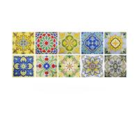 Lot de 10 autocollants carreaux de carrelage en PVC imperméable et anti-huile pour cuisine, salle à manger, salon, chambre à coucher, dosseret (#13, 20 x 20 cm)