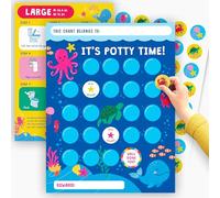 Lot de 10 autocollants d'apprentissage de la propreté pour garçons et filles - Tableau de récompense d'apprentissage de la propreté sous la mer - Système de récompense pour enfants - Tableau de