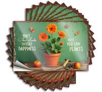 Lot de 10 autocollants de mécanicien « You Can't Buy Looks, But Can Plant Happiness » (8 x 12 cm)