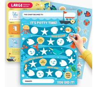 Lot de 10 autocollants de propreté pour enfants - Thème océan - Tableau d'apprentissage de la propreté pour tout-petits garçons et filles - Tableau de routine d'apprentissage de la propreté - Train to