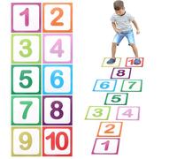 Lot de 10 autocollants de sol numérotés de 1 à 10 pour salle de classe, chambre à coucher, salon (multicolore)