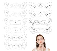 Lot de 10 autocollants de tatouage effrontés à paillettes, autocollants de tatouage de taches de rousseur, autocollants de maquillage imperméables, pour Halloween, musique, festivals, mascarade