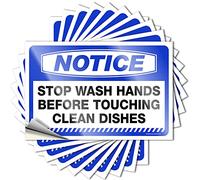 Lot de 10 autocollants de voiture avec inscription « Stop Wash Hands Before Touch Clean Dishes » - Accessoires de bar - Autocollants pour cave d'homme (6 x 9 cm)