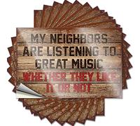 Lot de 10 autocollants de voiture pour homme « My Neighbors are Listening to Great Music » (8 x 12 cm)