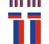Lot de 10 autocollants drapeau de la Russie - Motif Rossija - Pour voiture - Impression offset