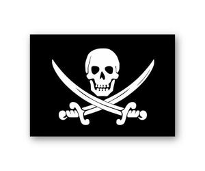 Lot de 10 autocollants Drapeau pirate Jolly Roger 7,4 x 5,2 cm Vinyle