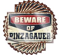 Lot de 10 autocollants et décalcomanies drôles « Beware of Pinzagauer » pour bar à domicile (6 x 9 cm)