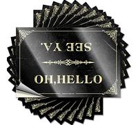 Lot de 10 autocollants et décalcomanies drôles pour casque de sécurité Oh Hello, See Ya (12 x 18 cm)