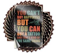 Lot de 10 autocollants et décalcomanies humoristiques « You Can't Buy Happiness But Can A Tattoo » - Pour voiture, bar, décoration d'intérieur (6 x 9 cm)
