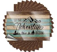 Lot de 10 autocollants et décalcomanies « Let The Adventure Begin » pour voiture, bar, décoration d'intérieur (6 x 9 cm)