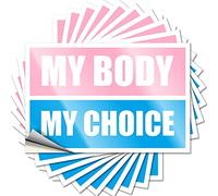 Lot de 10 autocollants et décalcomanies pour boîte à outils « My Body My Choice » pour les droits des femmes (8 x 12 cm)