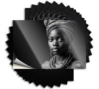 Lot de 10 autocollants et décalcomanies pour casque de voiture Motif femme portant un foulard et des bijoux (12 x 18 cm)