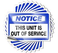 Lot de 10 autocollants et décalcomanies pour voiture avec inscription « This Unit is Out of Service » (6 x 9 cm)