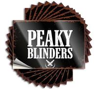 Lot de 10 autocollants et décalcomanies pour voiture avec logo Peaky Blinders avec pistolets croisés (6 x 9 cm)