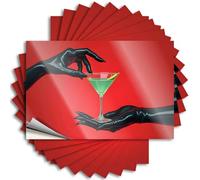 Lot de 10 autocollants farces pour adultes - Gants noirs tenant un cocktail vert sur fond rouge - 12 x 18 cm