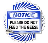 Lot de 10 autocollants inappropriés pour pare-chocs de voiture avec inscription « Please Do Not Feed The Geese » (6 x 9 cm)