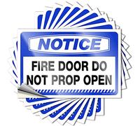 Lot de 10 autocollants inappropriés pour porte coupe-feu avec inscription « Do Not Prop Open » (6 x 9 cm)