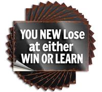 Lot de 10 autocollants inappropriés « Win Or Learn » pour décoration murale de maison, bar, grotte d'homme (12 x 18 cm)