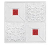 Lot de 10 autocollants muraux 3D à paillettes pour découpe personnalisée, faciles à décoller et à appliquer, décoration pour salon, chambre à coucher (blanc avec rouge)