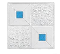 Lot de 10 autocollants muraux 3D à paillettes pour découpe personnalisée, faciles à décoller et à appliquer, décoration pour salon, chambre à coucher (blanc avec bleu)