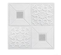 Lot de 10 autocollants muraux à paillettes XPE faciles à décoller et à découper sur mesure, pour salon, chambre à coucher (blanc avec argent)