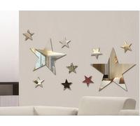 Lot de 10 autocollants muraux créatifs cinq étoiles pour chambre d'enfant Décoration d'intérieur 3D DIY Cristal