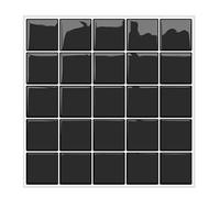 Lot de 10 autocollants muraux en vinyle multicolores 25,4 x 25,4 cm(Black)