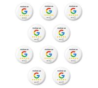 Lot de 10 autocollants NFC « Review us » pour Google - 3 cm - programmables, réutilisables, adhésifs 3M - pour plus d’évaluations instantanées et une visibilité accrue